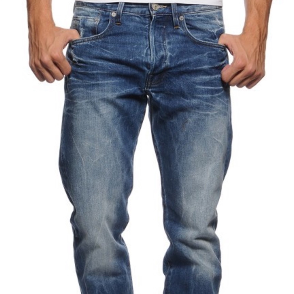 G-Star Raw Men’s distressed blue jeans Straightleg